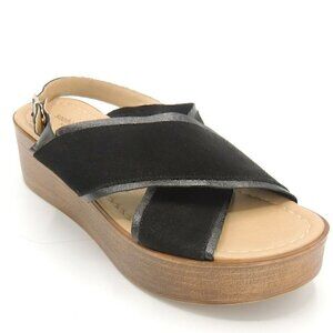 SOPHIA MILANO Black Suede Platform Sandals